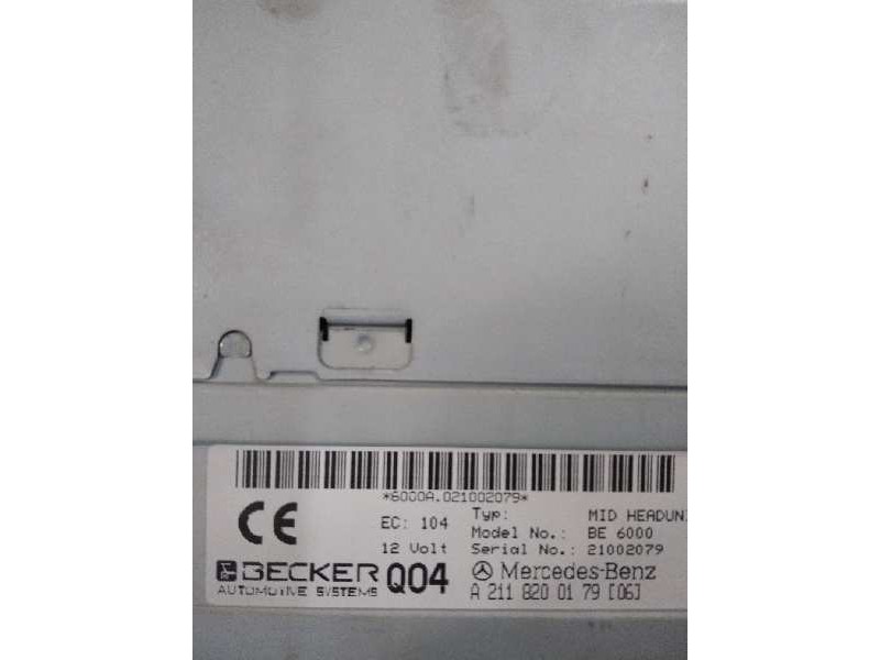 Recambio de sistema navegacion gps para mercedes clase e (w211) berlina e 220 cdi (211.006) referencia OEM IAM BE6000 A211820017