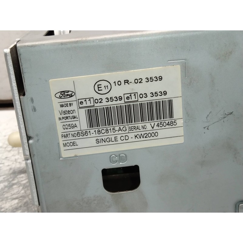 Recambio de sistema audio / radio cd para ford focus c-max (cap) ambiente (d) referencia OEM IAM 6S6118C815AG  