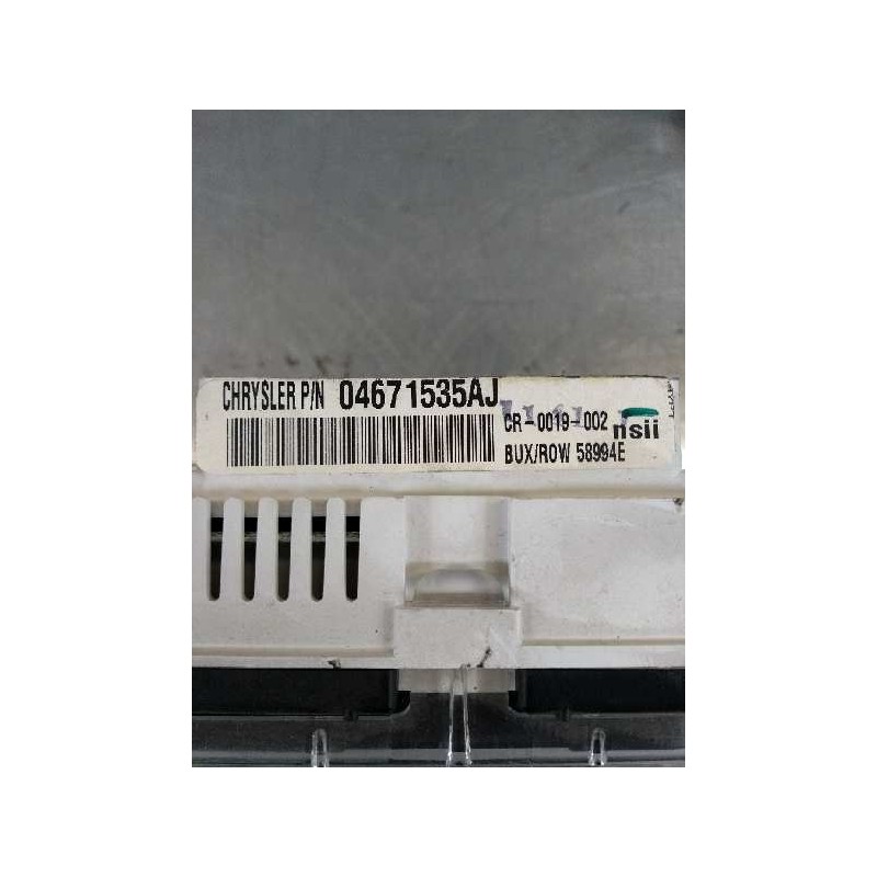 Recambio de cuadro instrumentos para chrysler pt cruiser (pt) 2.0 16v cat referencia OEM IAM 04671535AJ CR0019002 BUX ROW 58994E
