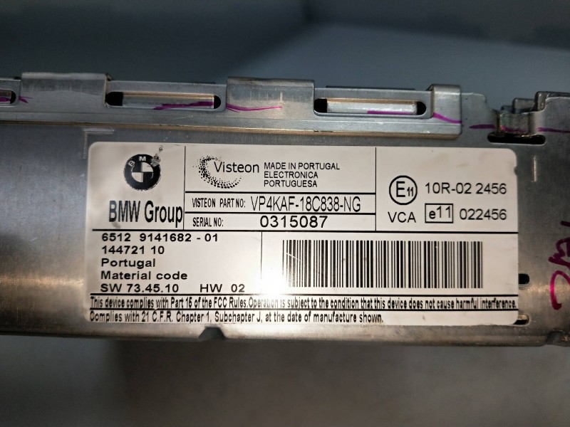 Recambio de sistema audio / radio cd para bmw serie 1 berlina (e81/e87) 118d referencia OEM IAM 6512914168201  