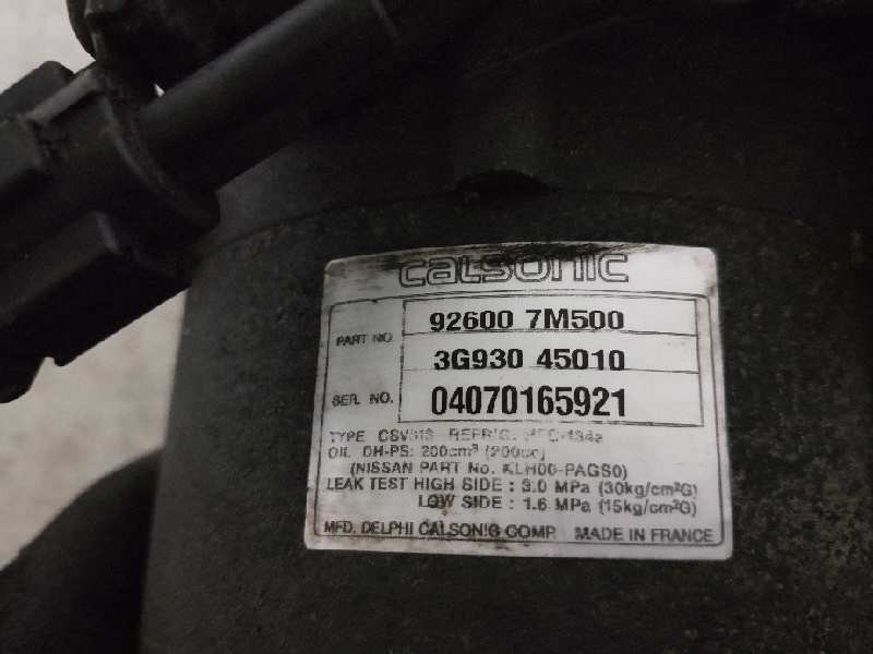 Recambio de compresor aire acondicionado para nissan almera (n16/e) 2.2 16v turbodiesel cat referencia OEM IAM 926007M500 3G9304