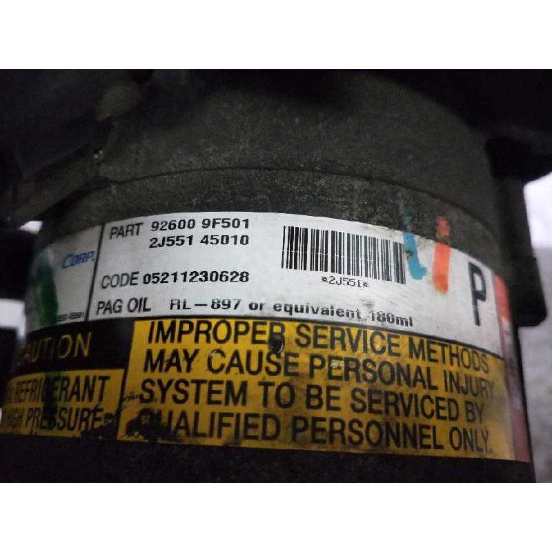 Recambio de compresor aire acondicionado para nissan primera berlina (p11) 1.6 16v cat referencia OEM IAM 926009F501 2J55145010 