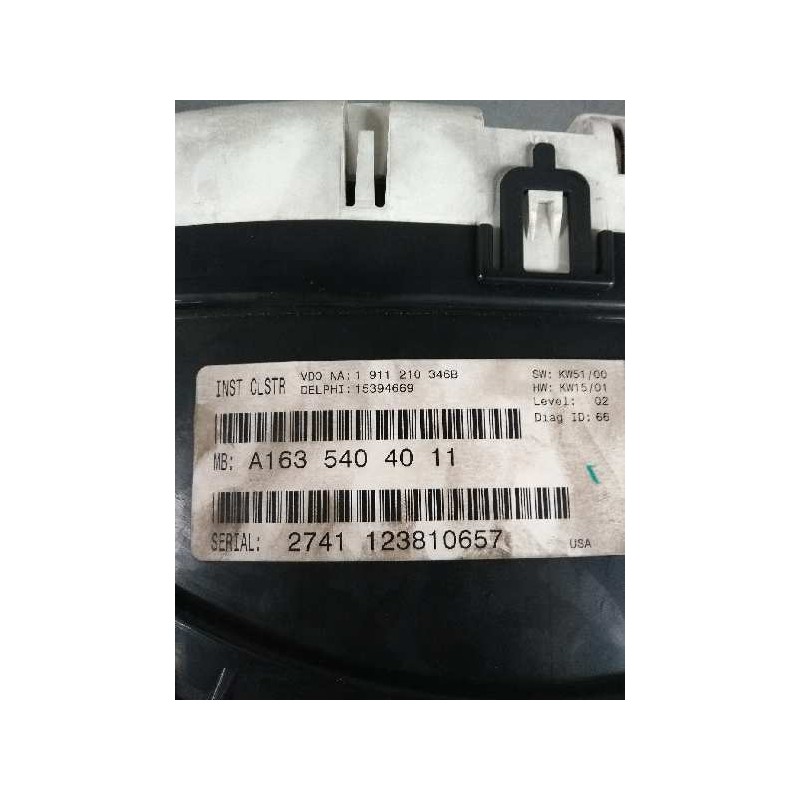 Recambio de cuadro instrumentos para mercedes clase m (w163) 400 cdi (163.128) referencia OEM IAM A1635404011 15394669 
