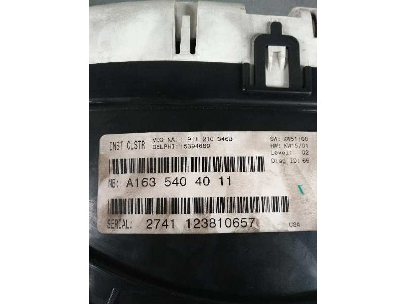 Recambio de cuadro instrumentos para mercedes clase m (w163) 400 cdi (163.128) referencia OEM IAM A1635404011 15394669 