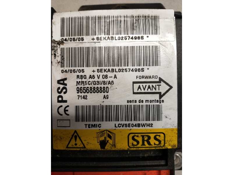 Recambio de centralita airbag para citroen c2 vtr referencia OEM IAM LCV5E04BEH2 9656888880 7142 A9
