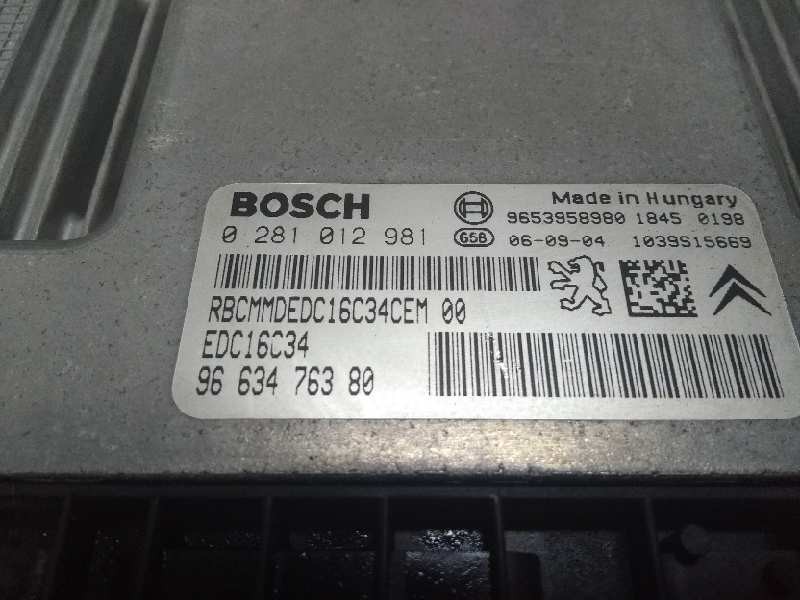 Recambio de centralita motor uce para citroen c4 grand picasso sx referencia OEM IAM 0281012981 9663476380 EDC16C34
