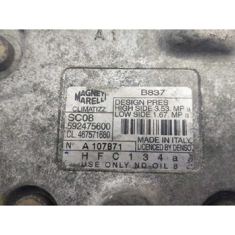 Recambio de compresor aire acondicionado para fiat punto berlina (188) 1.2 8v elx (i) referencia OEM IAM 592475600 467571680 SC0