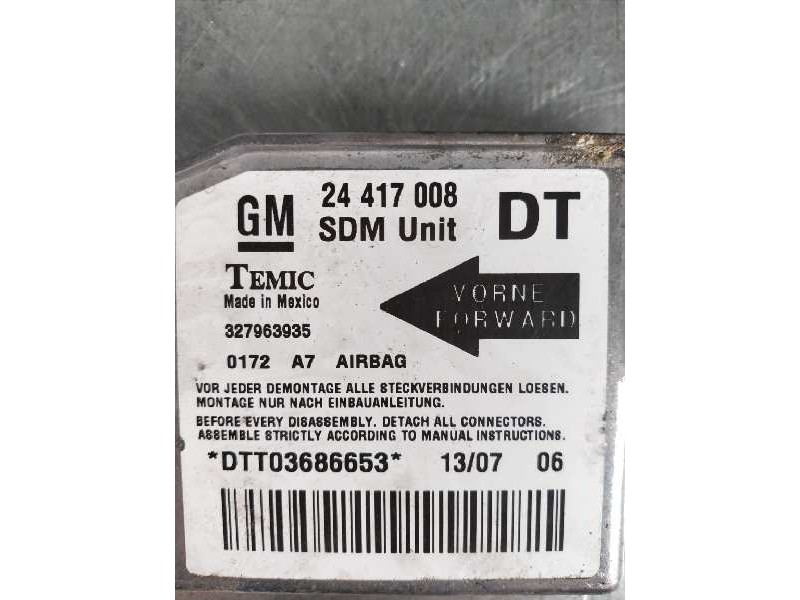 Recambio de centralita airbag para opel combo (corsa c) familiar referencia OEM IAM 327963935 24417008 