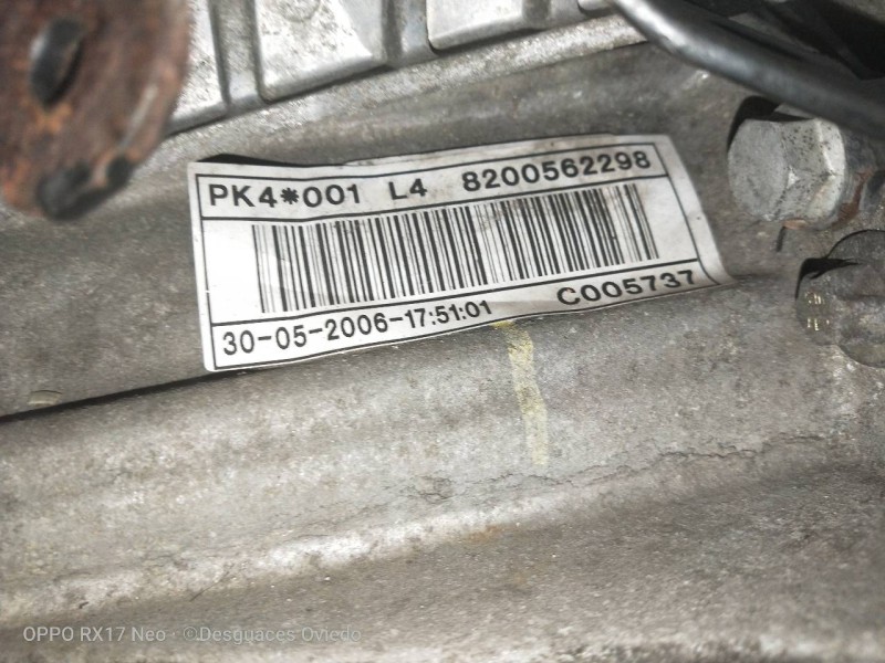 Recambio de caja cambios para renault megane ii classic berlina confort dynamique referencia OEM IAM PK4001 8200562298 C005737