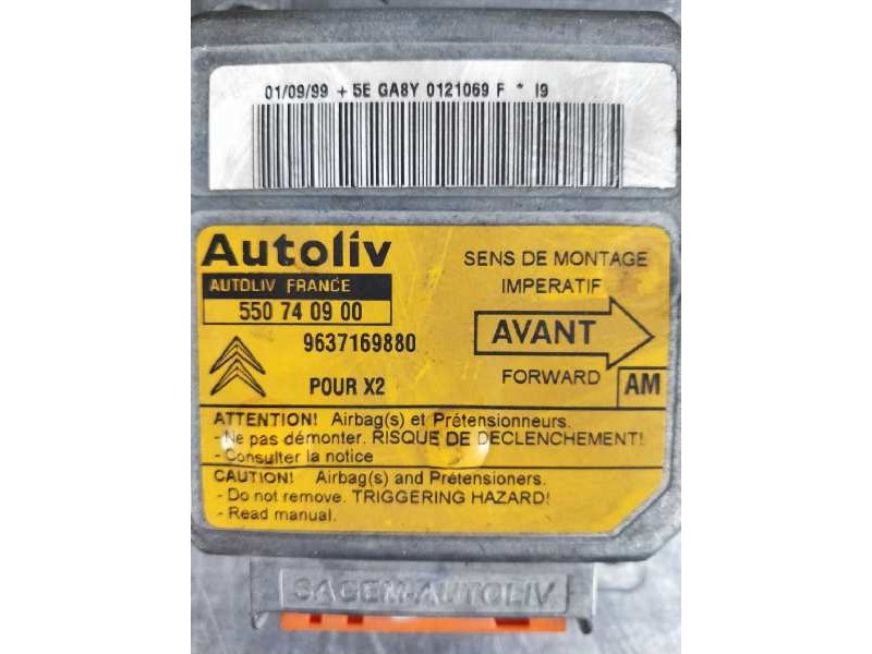 Recambio de centralita airbag para citroen xantia berlina 2.0 hdi 90/110 image referencia OEM IAM 550740900 9637169880 