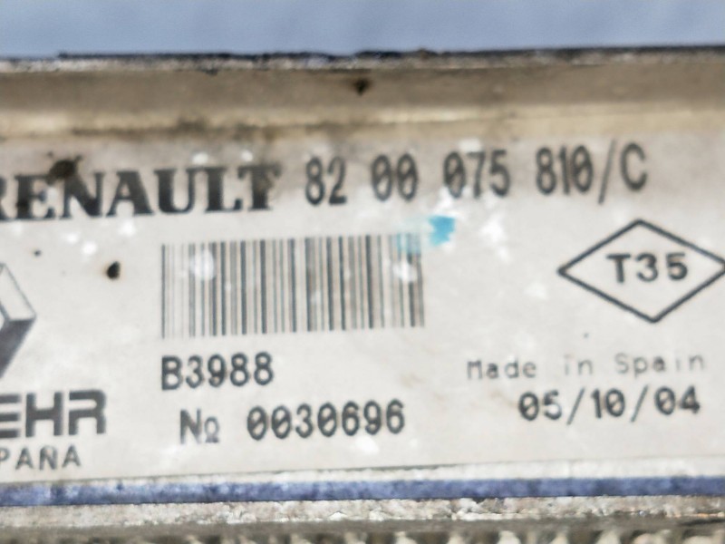 Recambio de intercooler para renault vel satis (bj0) 2.2 dci turbodiesel fap cat referencia OEM IAM 8200075810  