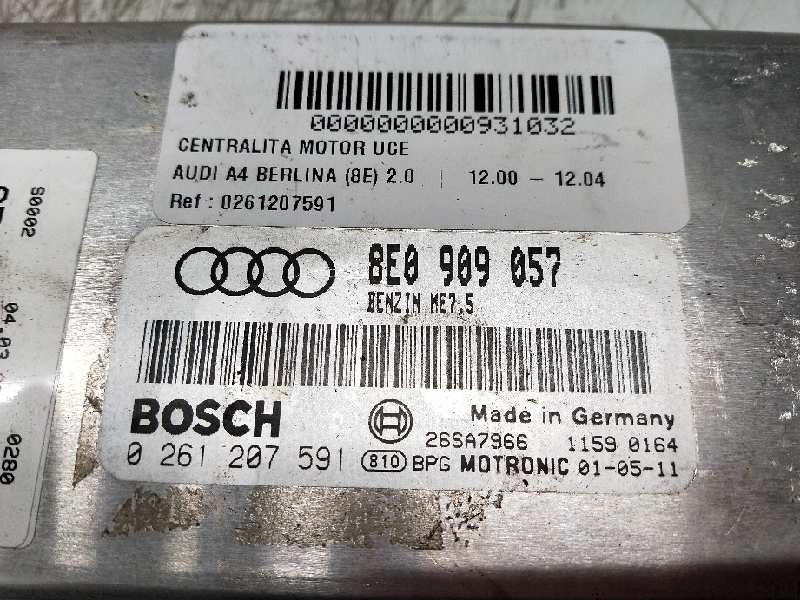 Recambio de centralita motor uce para audi a4 berlina (8e) 2.0 referencia OEM IAM 0261207591 8E0909057 ME75