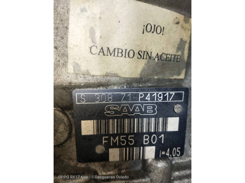 Recambio de caja cambios para saab 9-5 berlina 2.0 cat referencia OEM IAM FM55B01 S30871 P41917