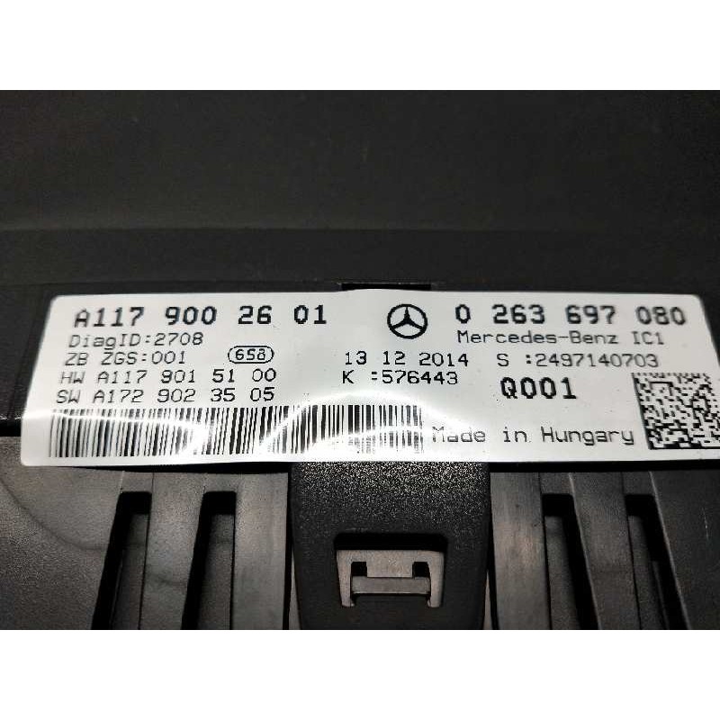 Recambio de cuadro instrumentos para mercedes clase cla (w117) shooting brake cla 220 d (117.903) referencia OEM IAM 0263697080 