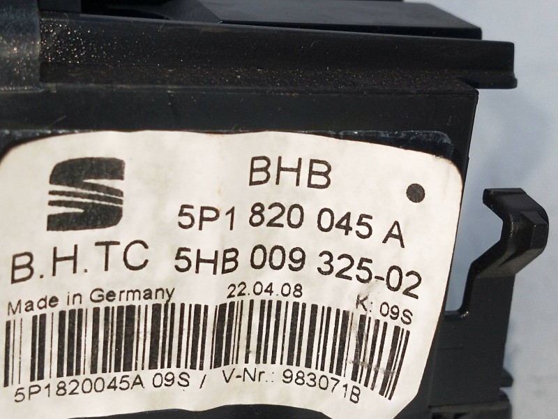 Recambio de mando calefaccion / aire acondicionado para seat altea xl (5p5) 1.6 referencia OEM IAM 5P1820045A 5HB00932502 