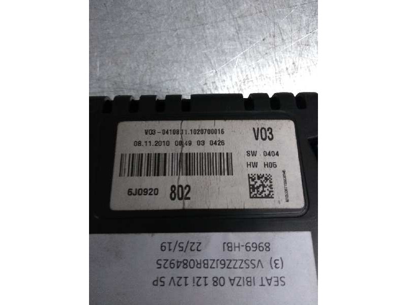 Recambio de cuadro instrumentos para seat ibiza (6j5) emoción referencia OEM IAM 6J0920802  
