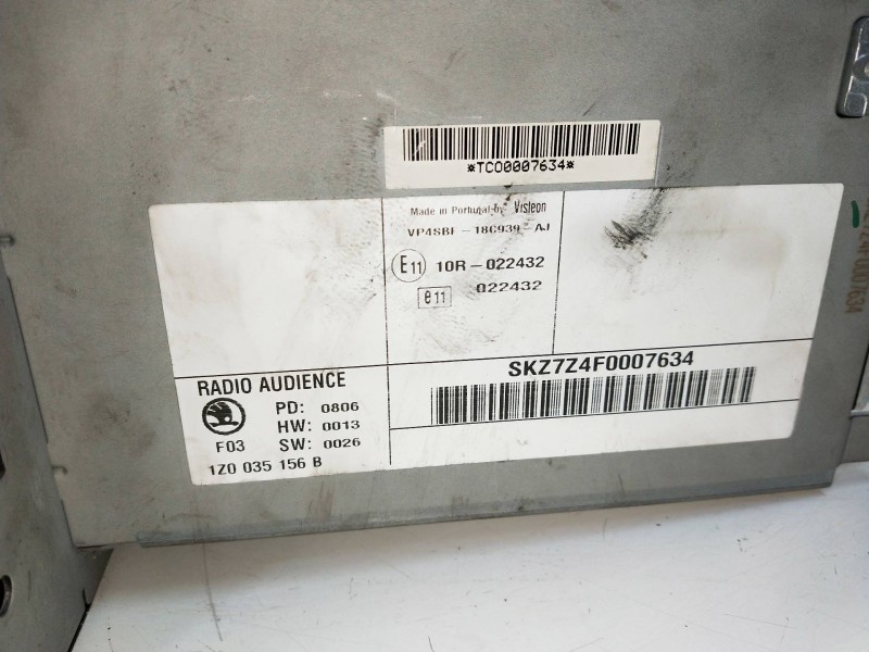 Recambio de sistema audio / radio cd para skoda octavia berlina (1z3) elegance referencia OEM IAM 1Z0035156B  