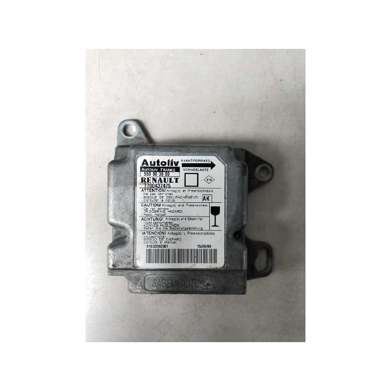 Recambio de centralita airbag para renault megane i fase 2 classic (la..) 1.9 dti century referencia OEM IAM 550803600 770043747
