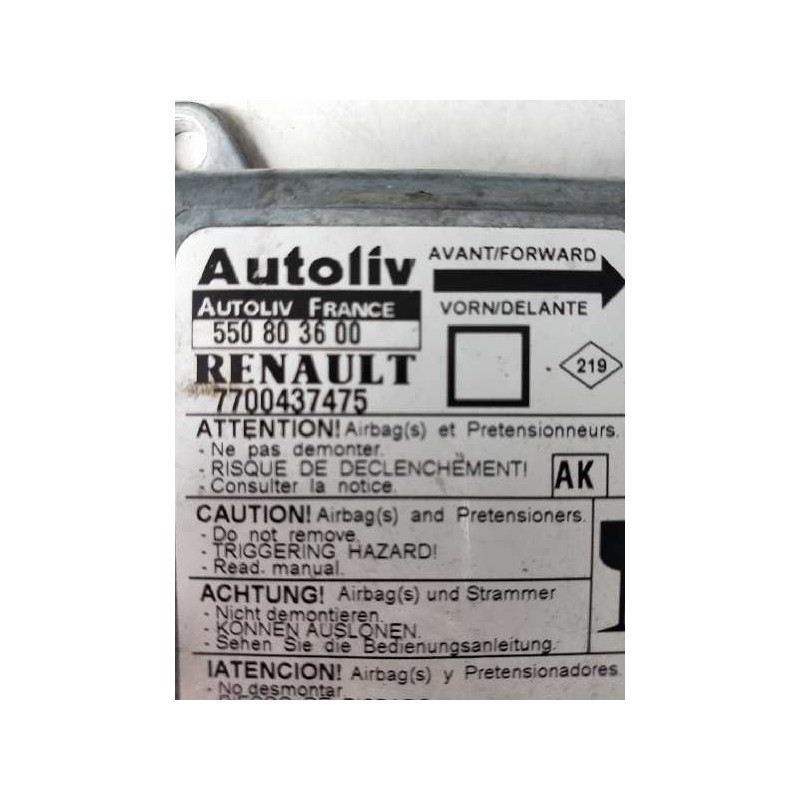 Recambio de centralita airbag para renault megane i fase 2 classic (la..) 1.9 dti century referencia OEM IAM 550803600 770043747
