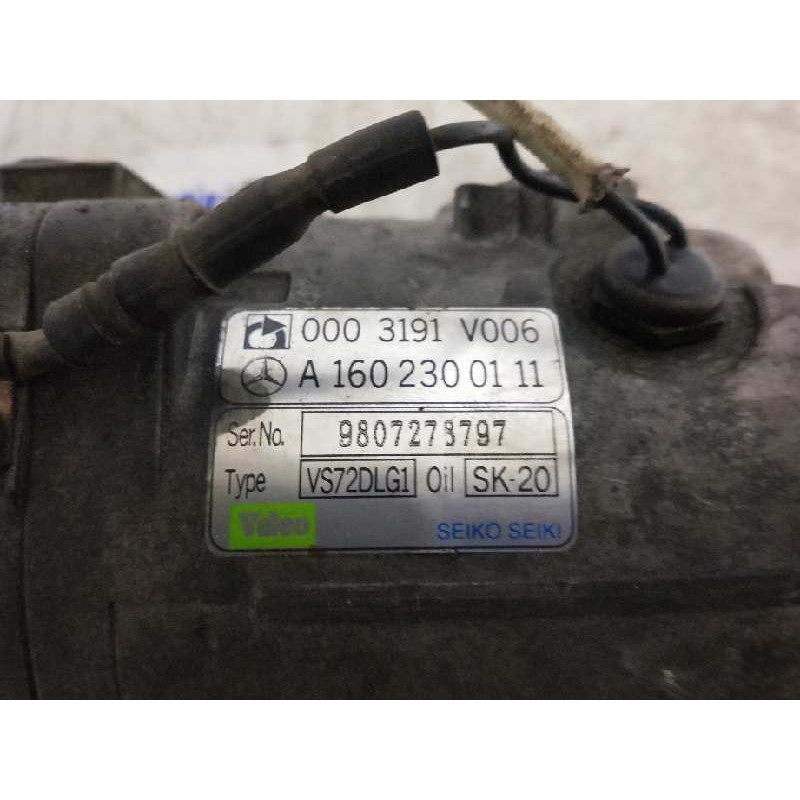 Recambio de compresor aire acondicionado para smart coupe 0.6 turbo cat referencia OEM IAM A1602300111 0003191V006 VS72DLG1
