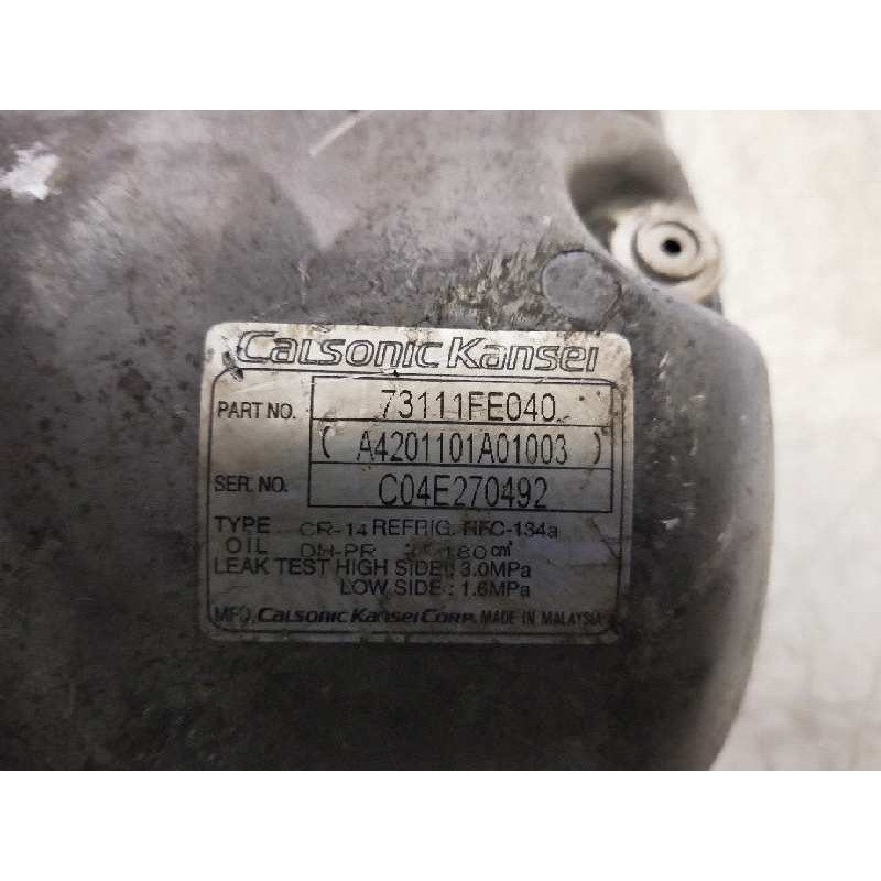 Recambio de compresor aire acondicionado para subaru impreza g11 (gd/gg) 2.0 cat referencia OEM IAM 73111FE040 A42010101A1003 