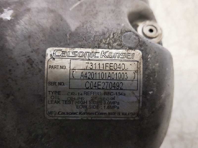 Recambio de compresor aire acondicionado para subaru impreza g11 (gd/gg) 2.0 cat referencia OEM IAM 73111FE040 A42010101A1003 