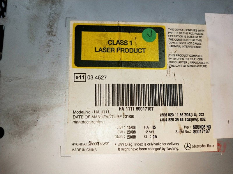 Recambio de sistema audio / radio cd para mercedes sprinterii caja cerrada (desde 01.06) 311/315 cdi 4x4 (906.631/633/635/637) r Recambio de sistema audio / radio cd para mercedes sprinterii caja cerrada (desde 01.06) 311/315 cdi 4x4 (906.631/633/635/637) r