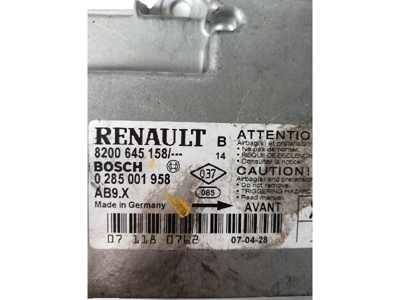Recambio de centralita airbag para renault clio iii 1.5 dci diesel referencia OEM IAM 0285001958 8200645158 071180762