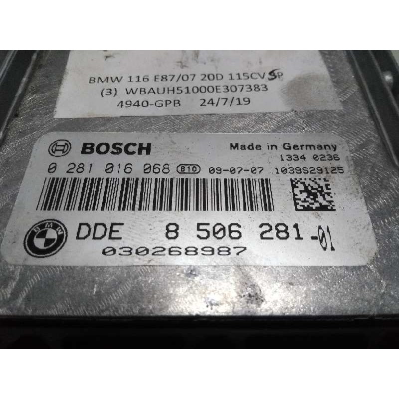 Recambio de centralita motor uce para bmw serie 1 berlina (e81/e87) 116d referencia OEM IAM 0281016068 DDE8506281 