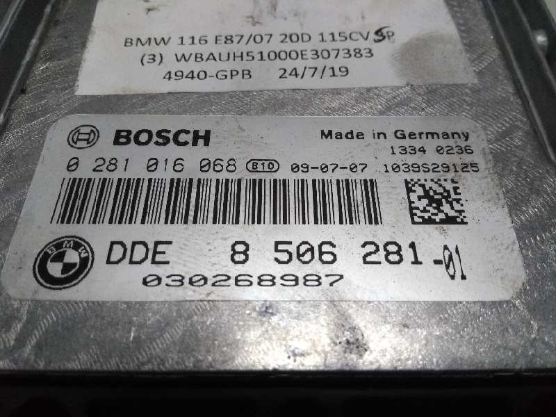 Recambio de centralita motor uce para bmw serie 1 berlina (e81/e87) 116d referencia OEM IAM 0281016068 DDE8506281 