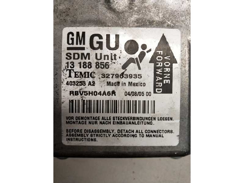 Recambio de centralita airbag para opel zafira b enjoy referencia OEM IAM 13188856 327963935 RBV5H04A6R