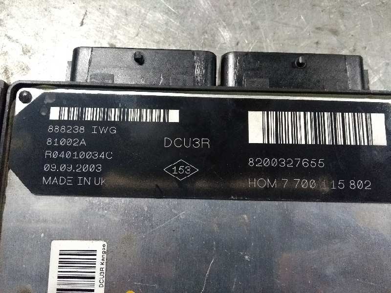 Recambio de centralita motor uce para renault kangoo (f/kc0) rt klima referencia OEM IAM R04010034C 8200327655 HOM7700115802 810