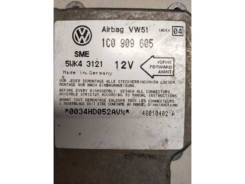 Recambio de centralita airbag para ford galaxy (vy) ambiente referencia OEM IAM 5WK43121 1C0909605 VW51