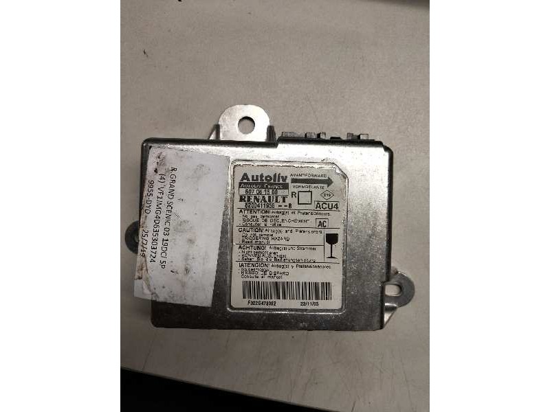 Recambio de centralita airbag para renault scenic ii confort expression referencia OEM IAM 607061500 8200411956B ACU4