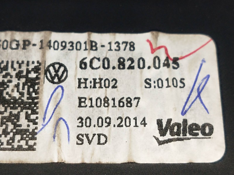 Recambio de mando calefaccion / aire acondicionado para volkswagen polo (6c1) 1.0 referencia OEM IAM 6C0820045  