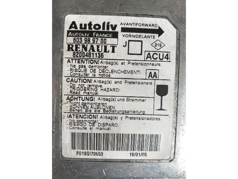 Recambio de centralita airbag para renault scenic ii confort expression referencia OEM IAM 603989700 8200481136 ACU4