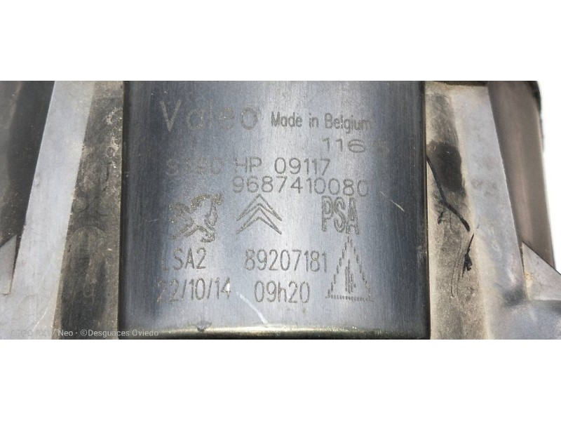 Recambio de faro antiniebla izquierdo para peugeot 308 1.6 16v e-hdi fap referencia OEM IAM 9687410080  