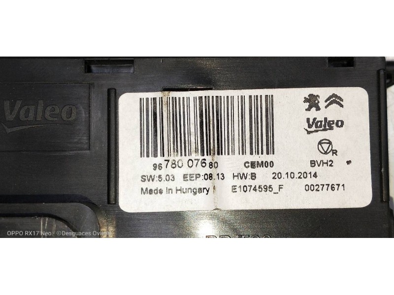 Recambio de centralita aire acondicionado para peugeot 308 1.6 16v e-hdi fap referencia OEM IAM 9678007680  