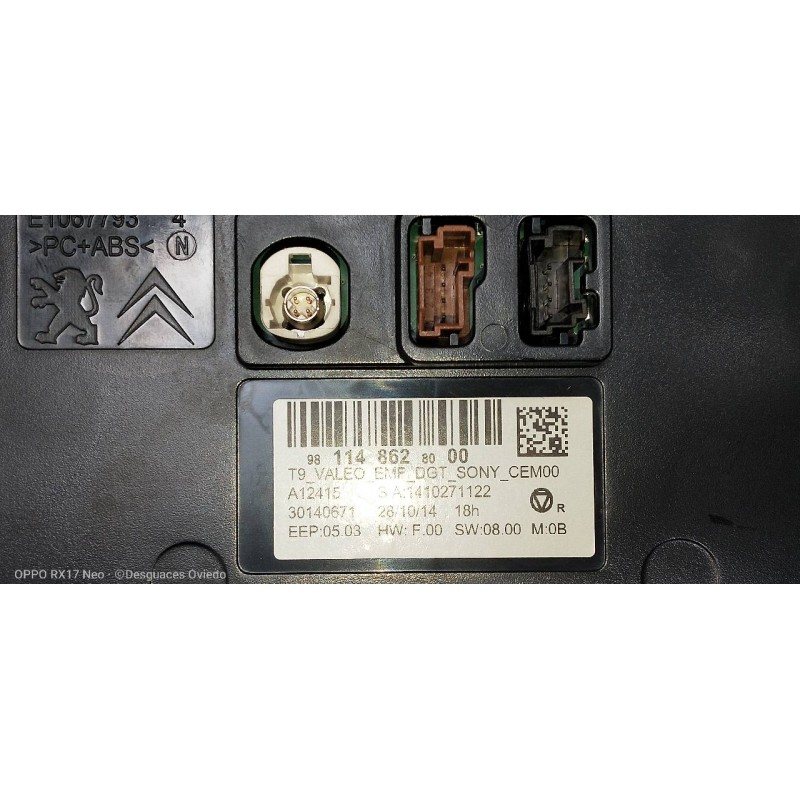 Recambio de pantalla multifuncion para peugeot 308 1.6 16v e-hdi fap referencia OEM IAM 9811486280  