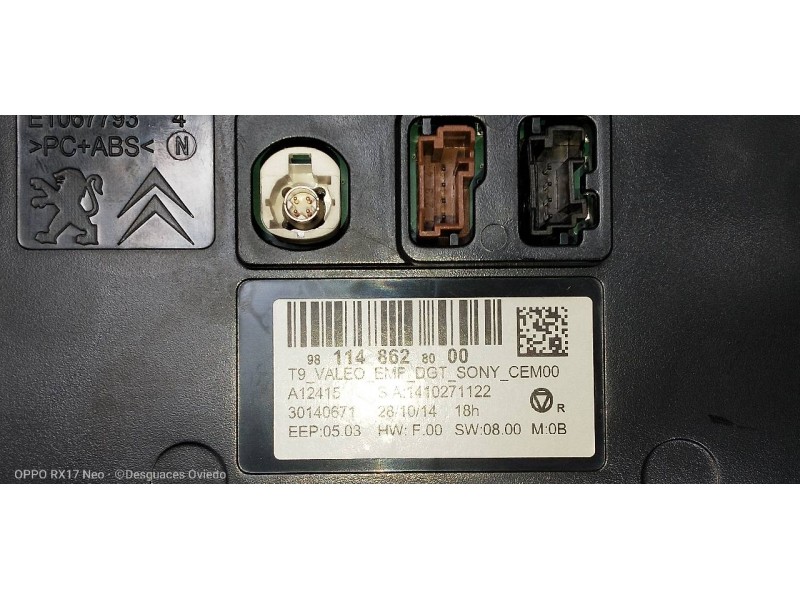 Recambio de pantalla multifuncion para peugeot 308 1.6 16v e-hdi fap referencia OEM IAM 9811486280  