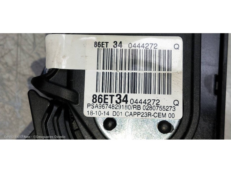 Recambio de potenciometro pedal para peugeot 308 1.6 16v e-hdi fap referencia OEM IAM 9674829180  