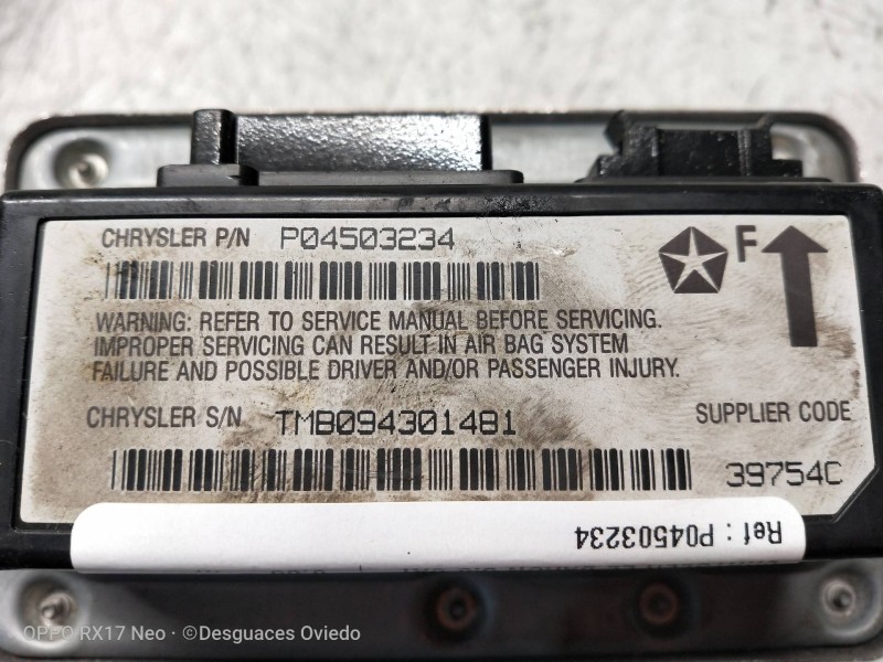 Recambio de centralita airbag para chrysler le baron 3.0 cat referencia OEM IAM P04503234 TMB094301481 LEBARON