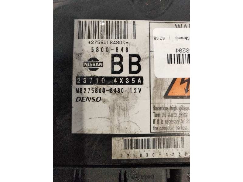 Recambio de centralita motor uce para nissan pathfinder (r51) 2.5 dci chrome referencia OEM IAM 237104X35A MB2758008480 5800848 