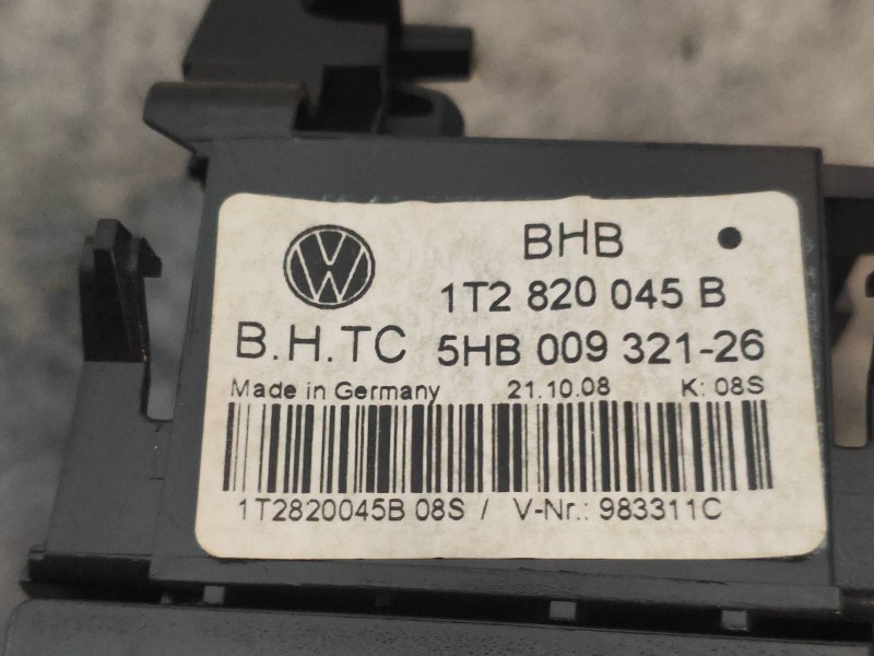 Recambio de mando calefaccion / aire acondicionado para volkswagen touran (1t2) advance referencia OEM IAM 1T2820045B 5HB0093212