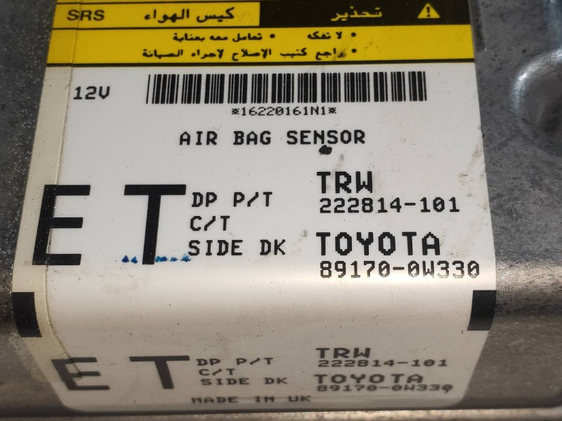 Recambio de centralita airbag para toyota auris 1.4 turbodiesel cat referencia OEM IAM 222814101 891700W330 
