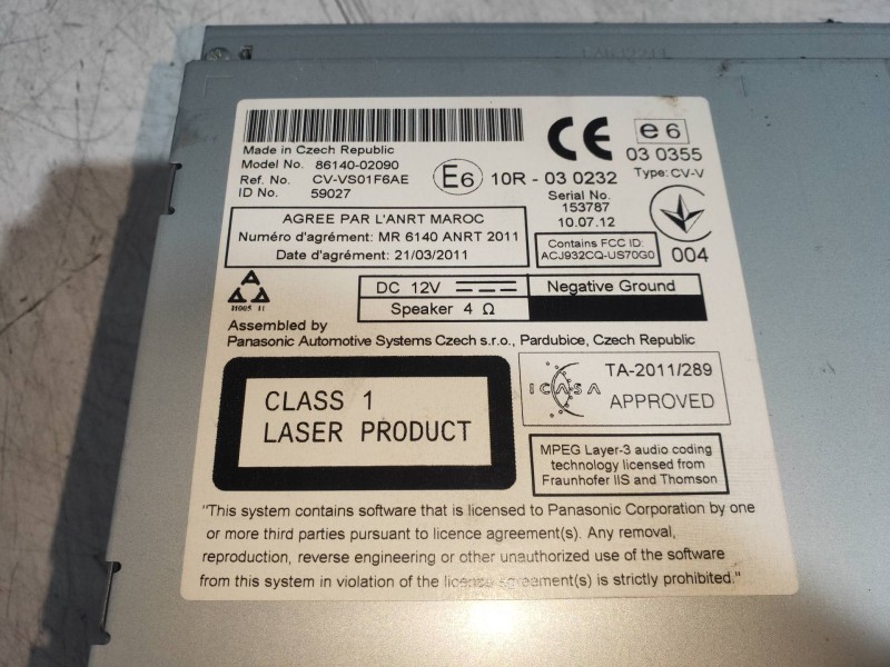 Recambio de sistema navegacion gps para toyota auris 1.4 turbodiesel cat referencia OEM IAM 8514002080 CVVS01F6AE 