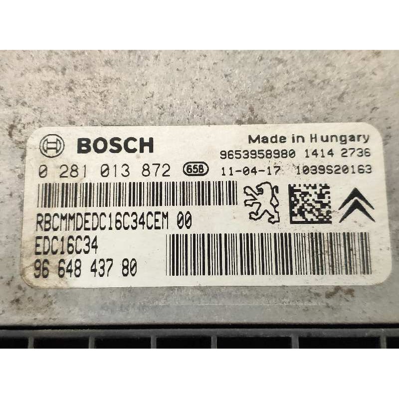 Recambio de centralita motor uce para citroen berlingo station wagon x referencia OEM IAM 0281013872 9664843780 EDC16C34 9653958