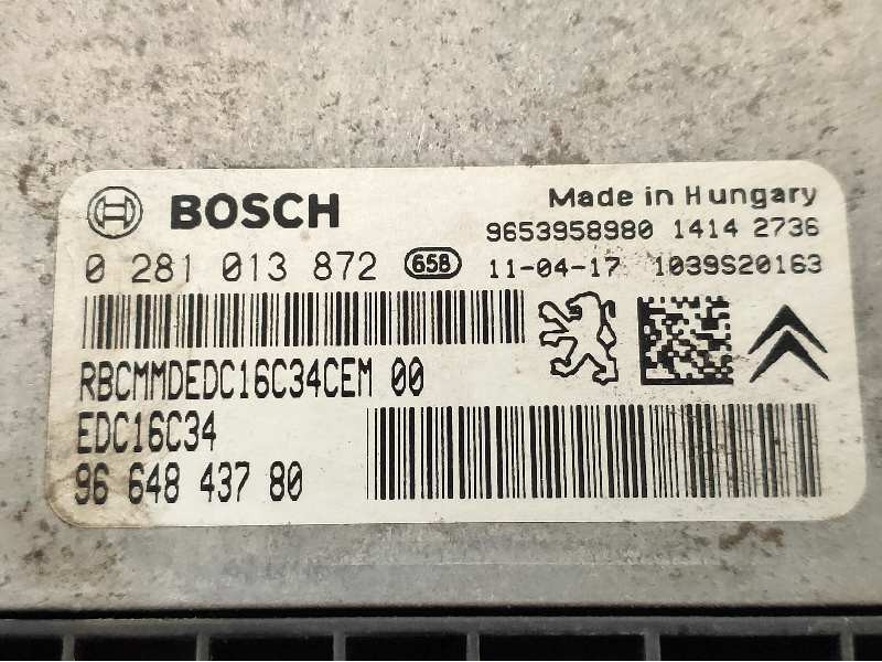 Recambio de centralita motor uce para citroen berlingo station wagon x referencia OEM IAM 0281013872 9664843780 EDC16C34 9653958