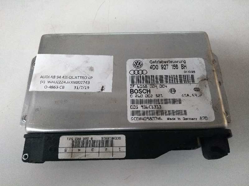 Recambio de centralita cambio automatico para audi a8 (d2) 4.2 quattro referencia OEM IAM 4D0927156BH 0260002521 