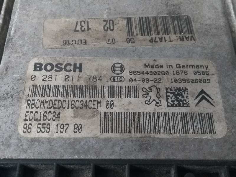 Recambio de centralita motor uce para peugeot 206 berlina e-music referencia OEM IAM 0281011784 9655919780 EDC16C34